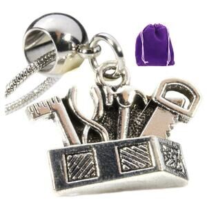 Tool Box Necklace Wrench and Hammer Tool Box Charm Necklace